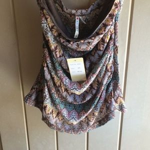 Printed off shoulder top